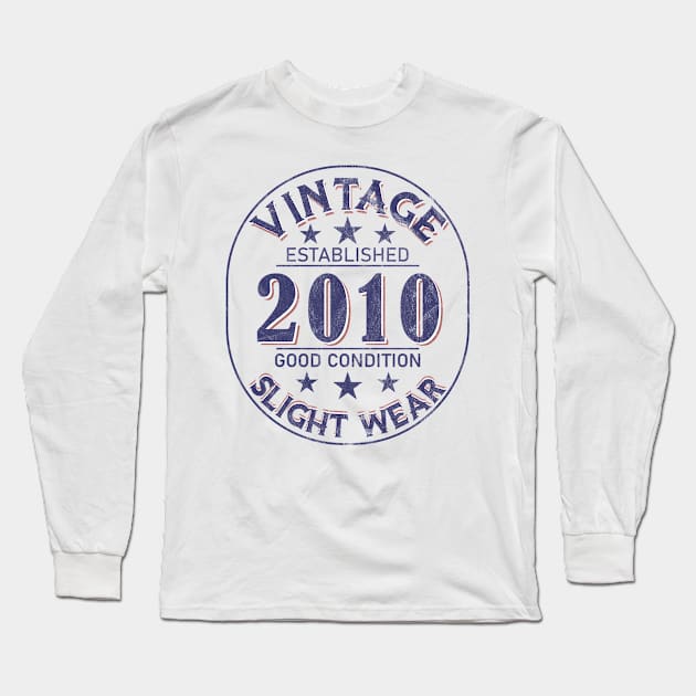 Vintage Established 2010 Long Sleeve T-Shirt by Stacy Peters Art